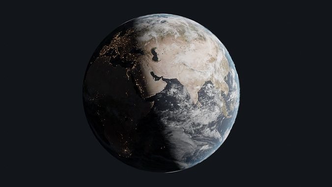 Earth realistic from space 3D model