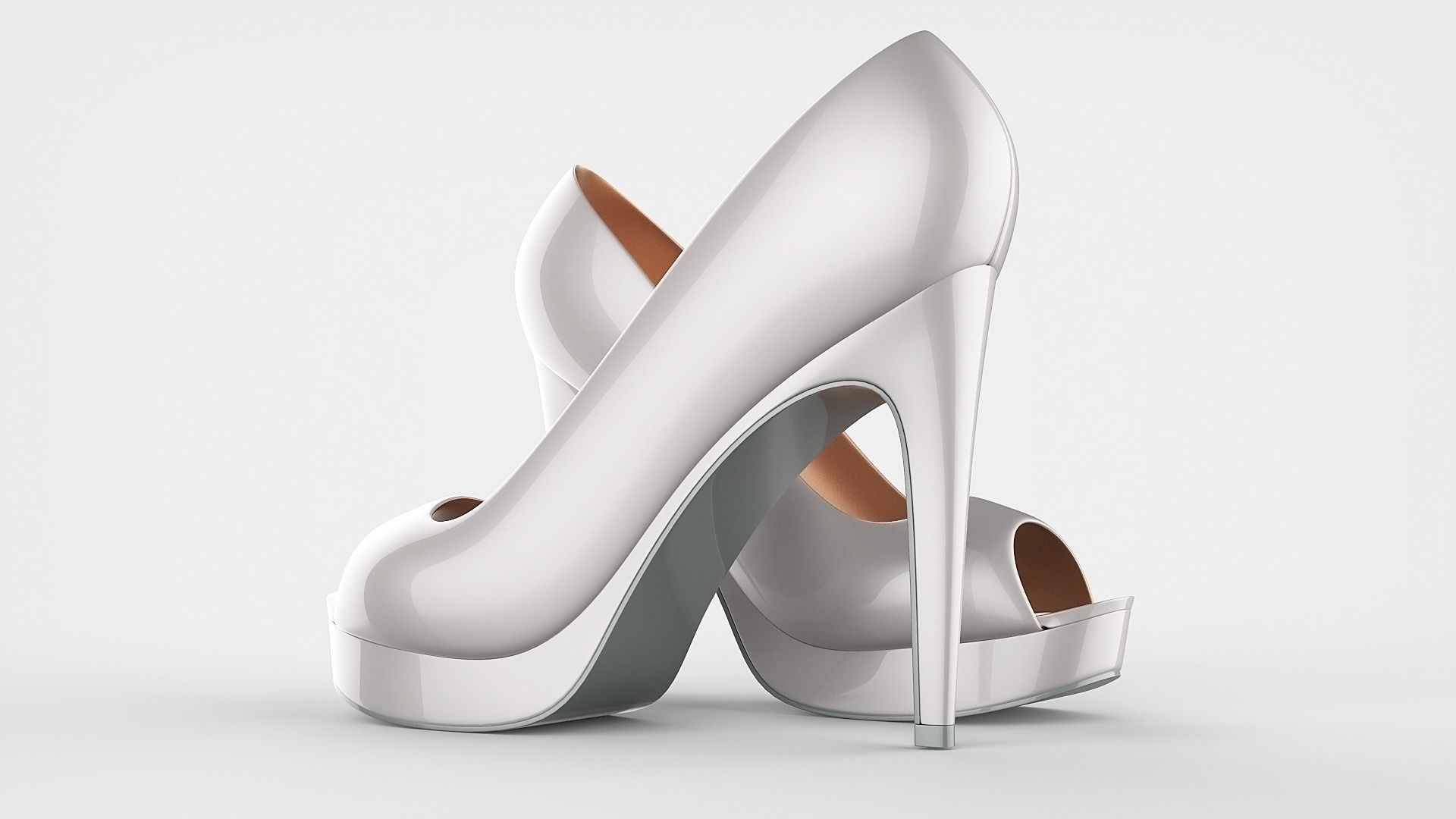 Peep toe stiletto heels 3D model 3D model_19