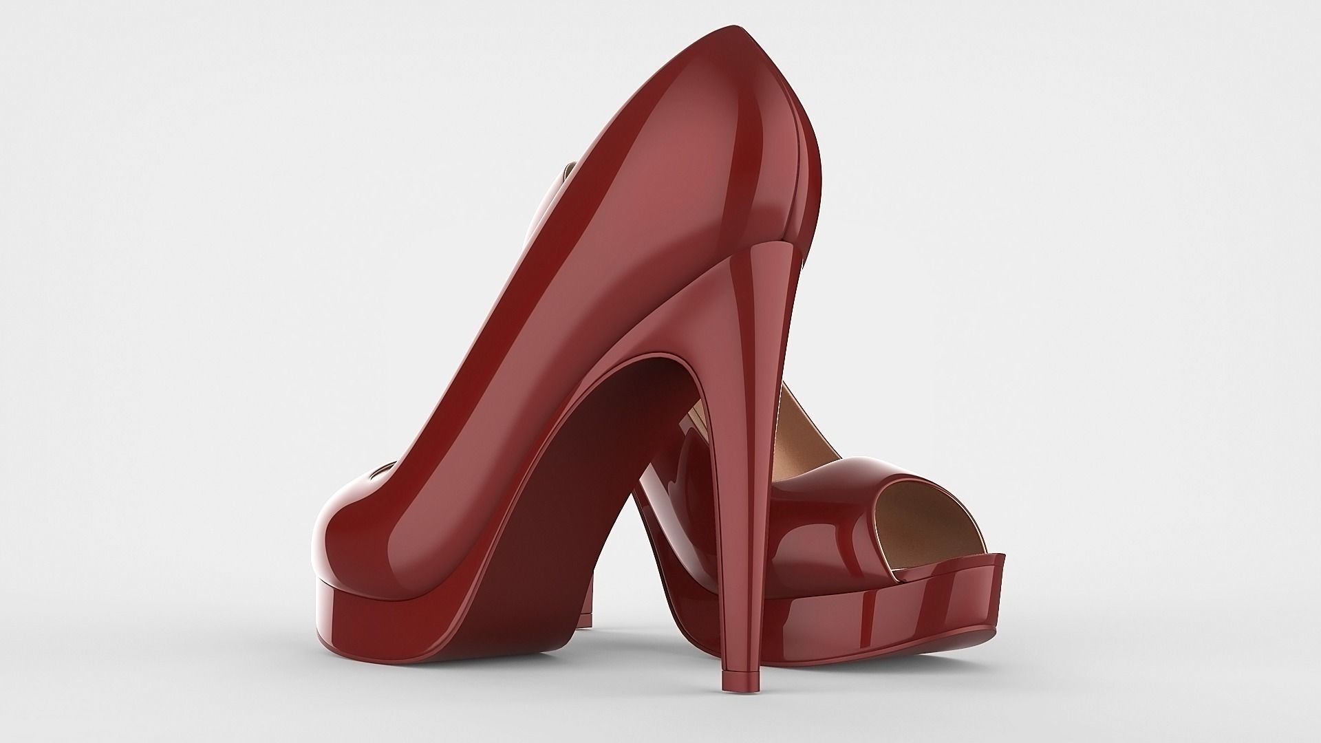 Peep toe stiletto heels 3D model 3D model_27