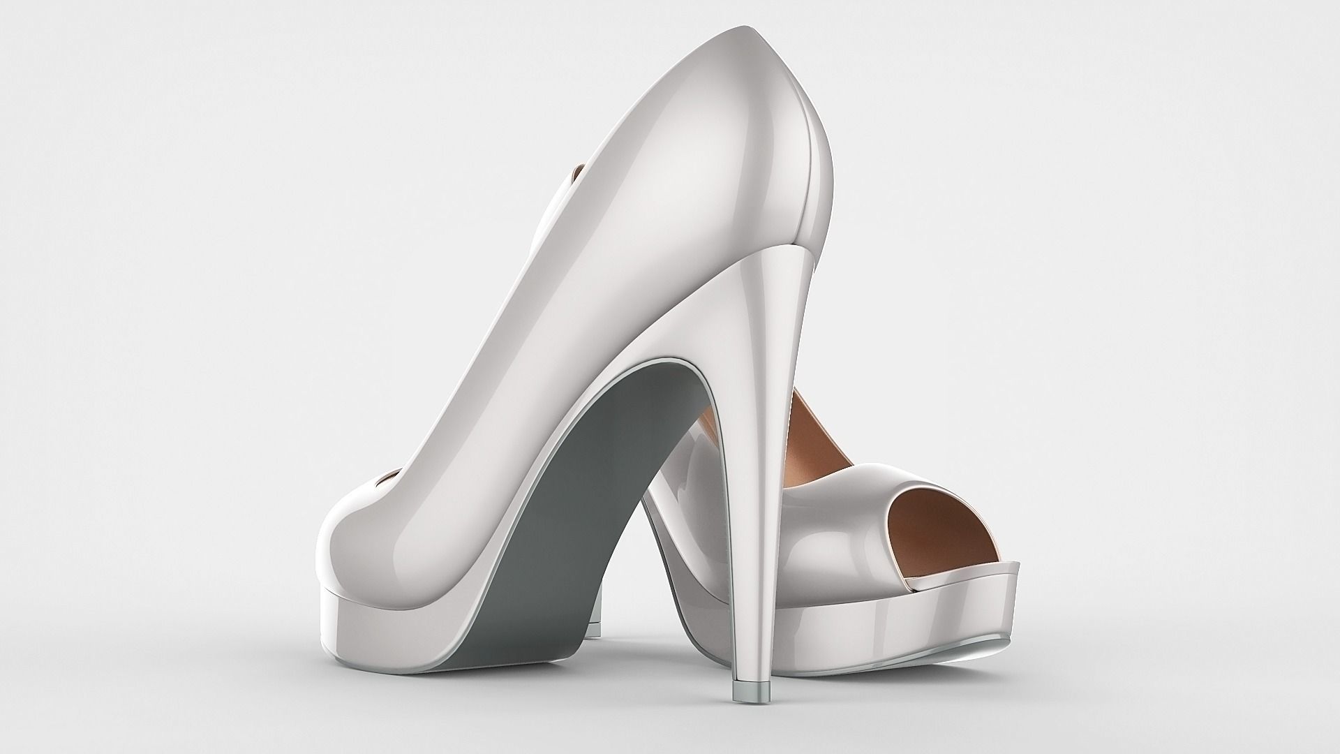 Peep toe stiletto heels 3D model 3D model_20