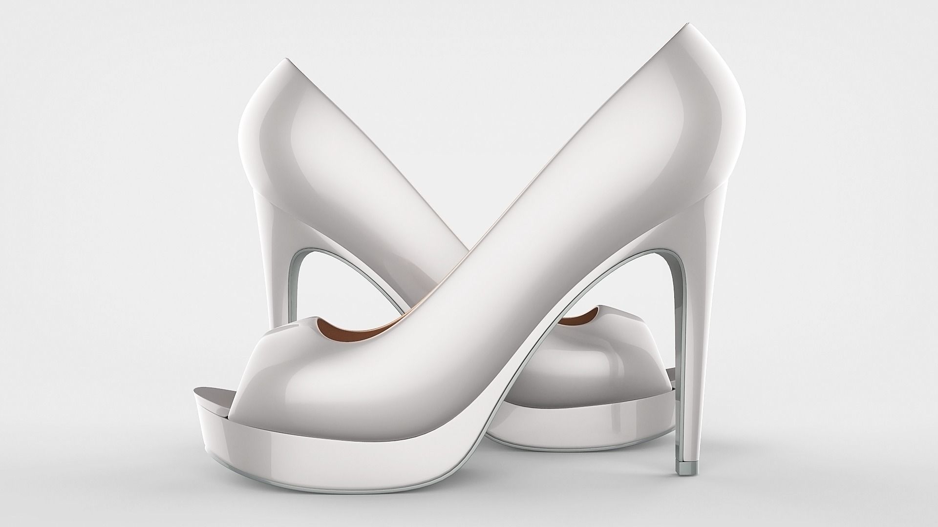 Peep toe stiletto heels 3D model 3D model_18