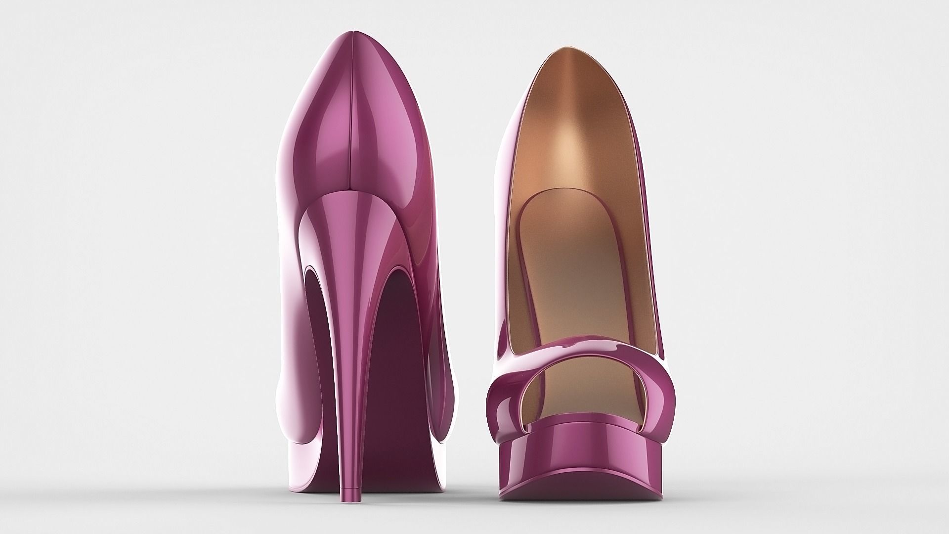 Peep toe stiletto heels 3D model 3D model_49
