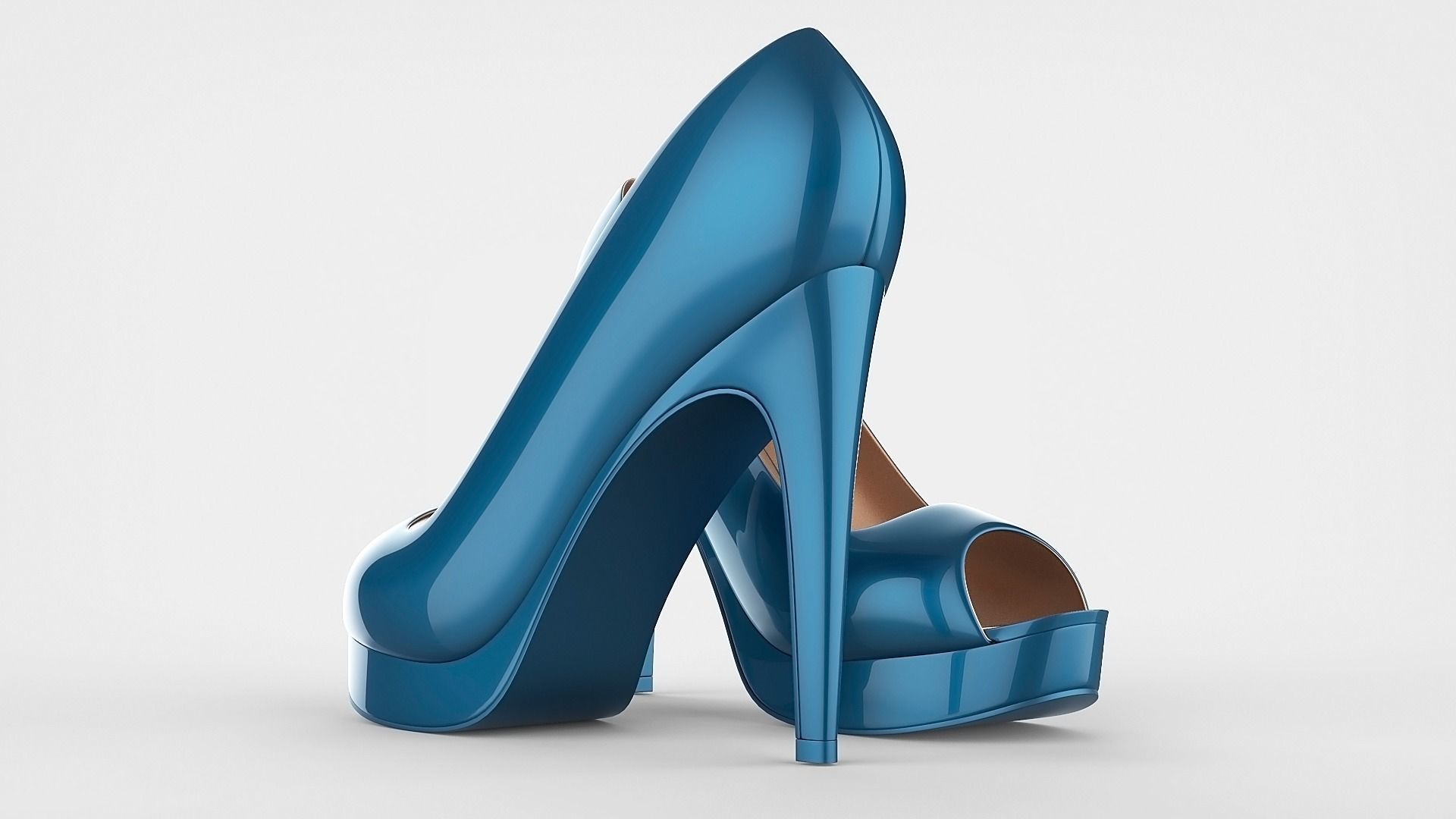 Peep toe stiletto heels 3D model 3D model_34