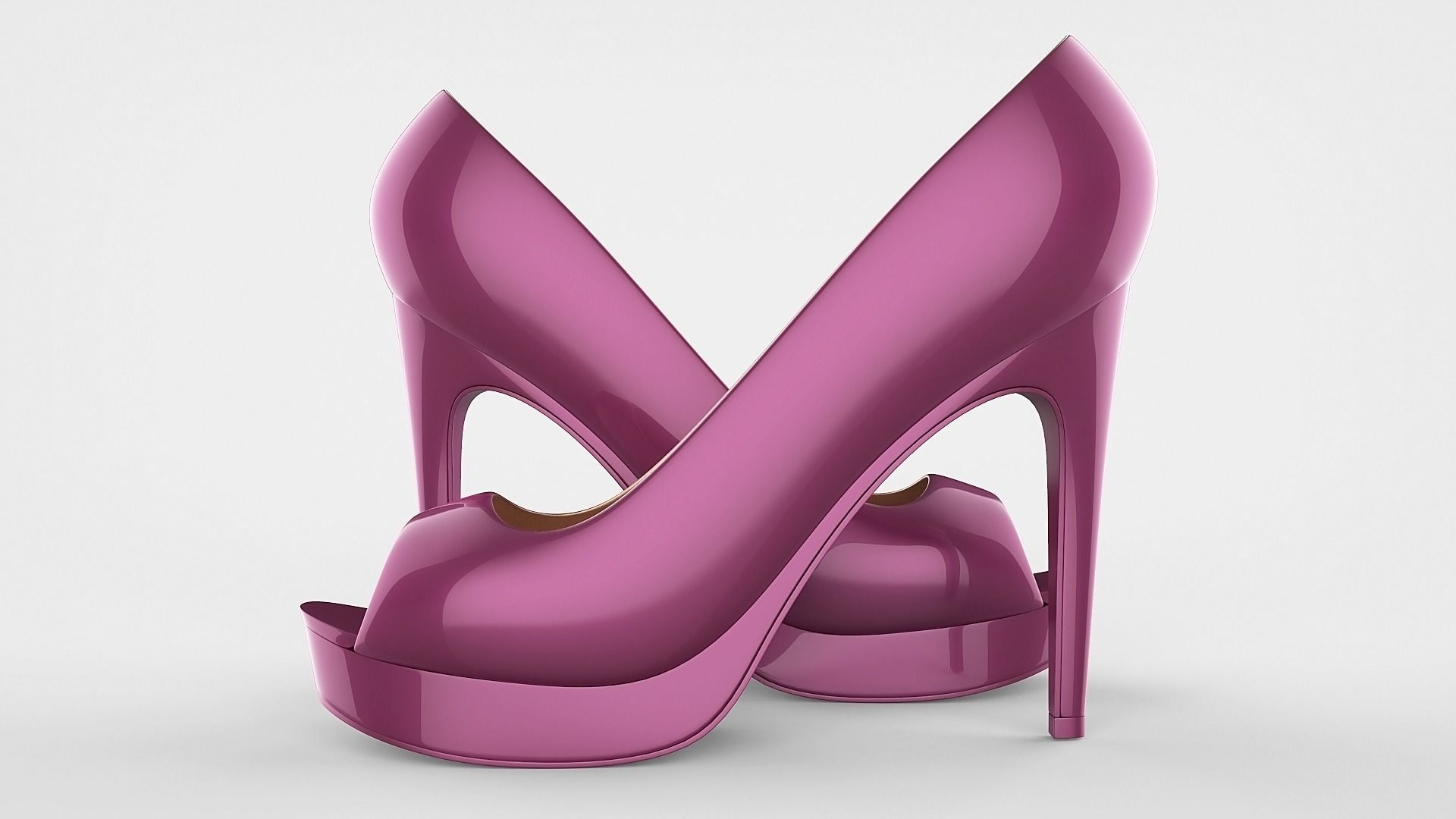 Peep toe stiletto heels 3D model 3D model_46