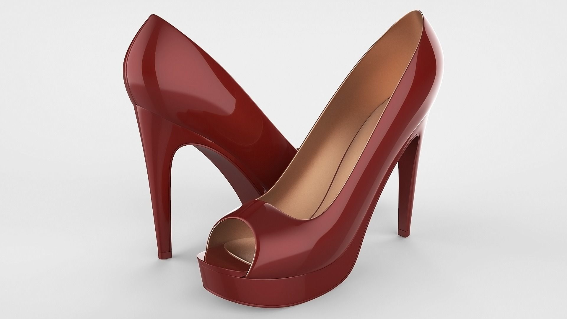 Peep toe stiletto heels 3D model 3D model_23