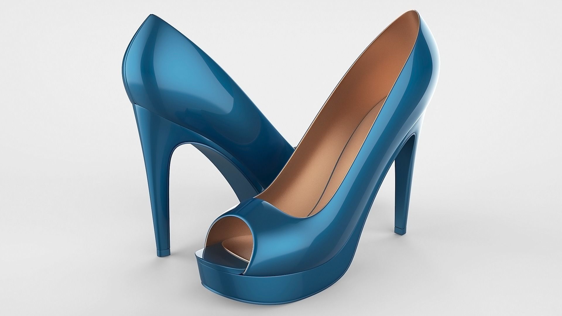 Peep toe stiletto heels 3D model 3D model_30