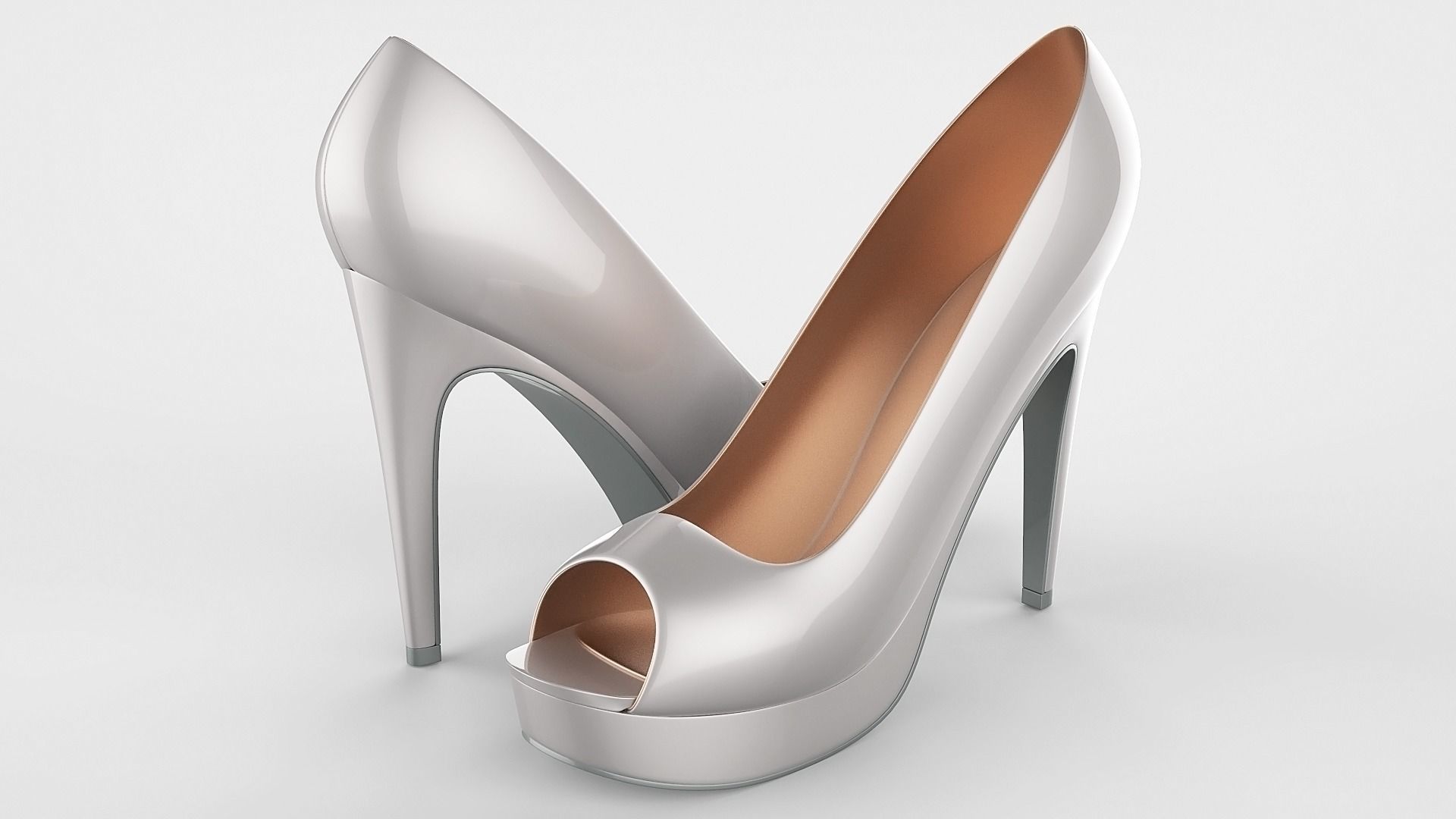 Peep toe stiletto heels 3D model 3D model_16