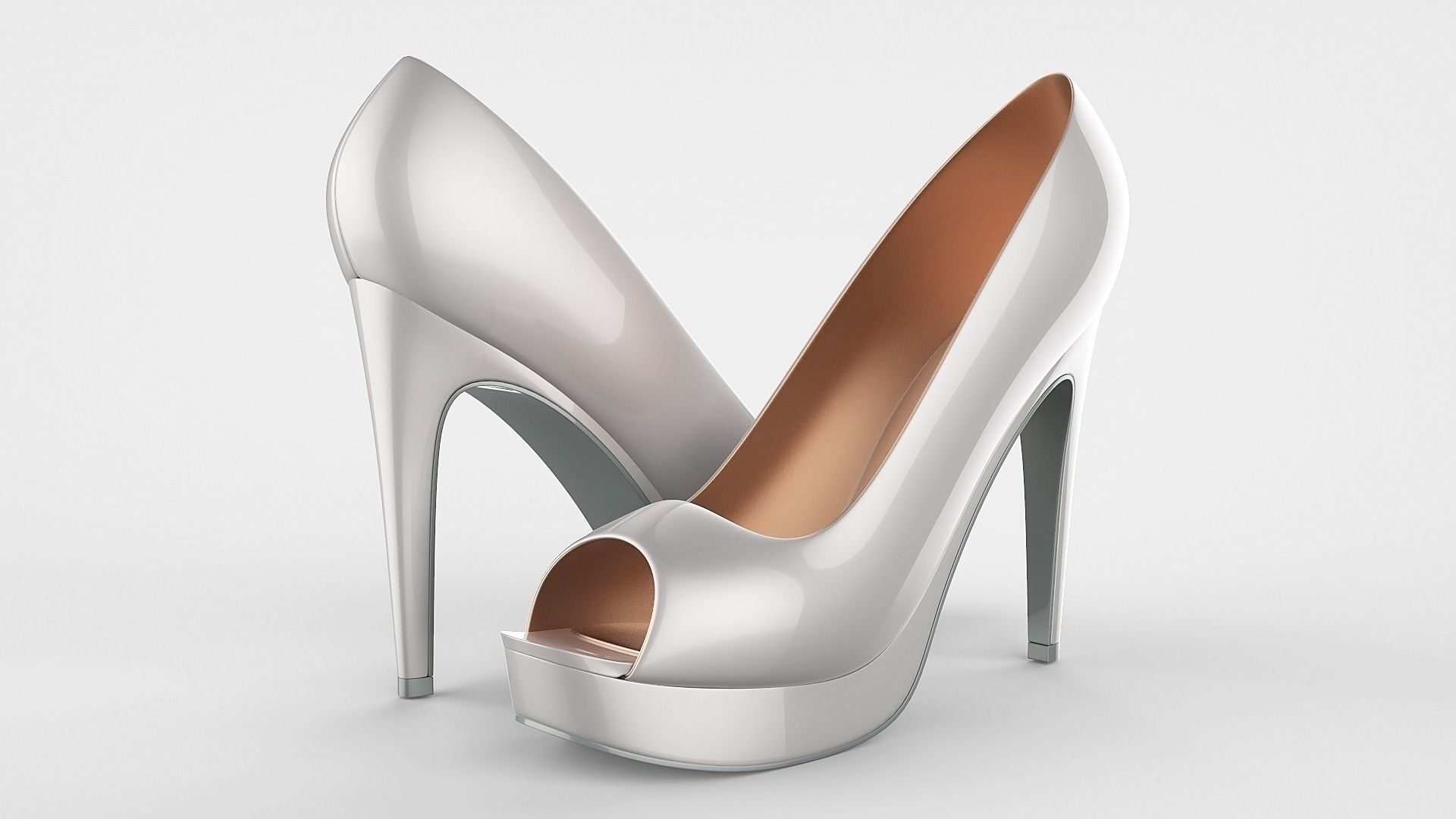 Peep toe stiletto heels 3D model 3D model_17