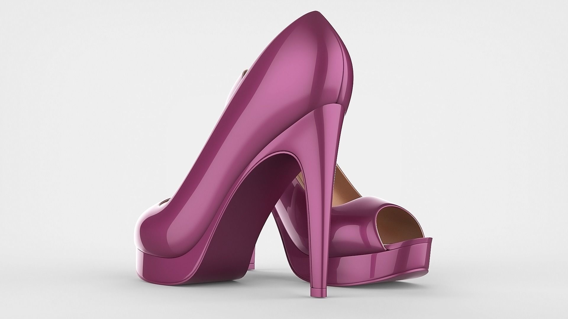 Peep toe stiletto heels 3D model 3D model_48
