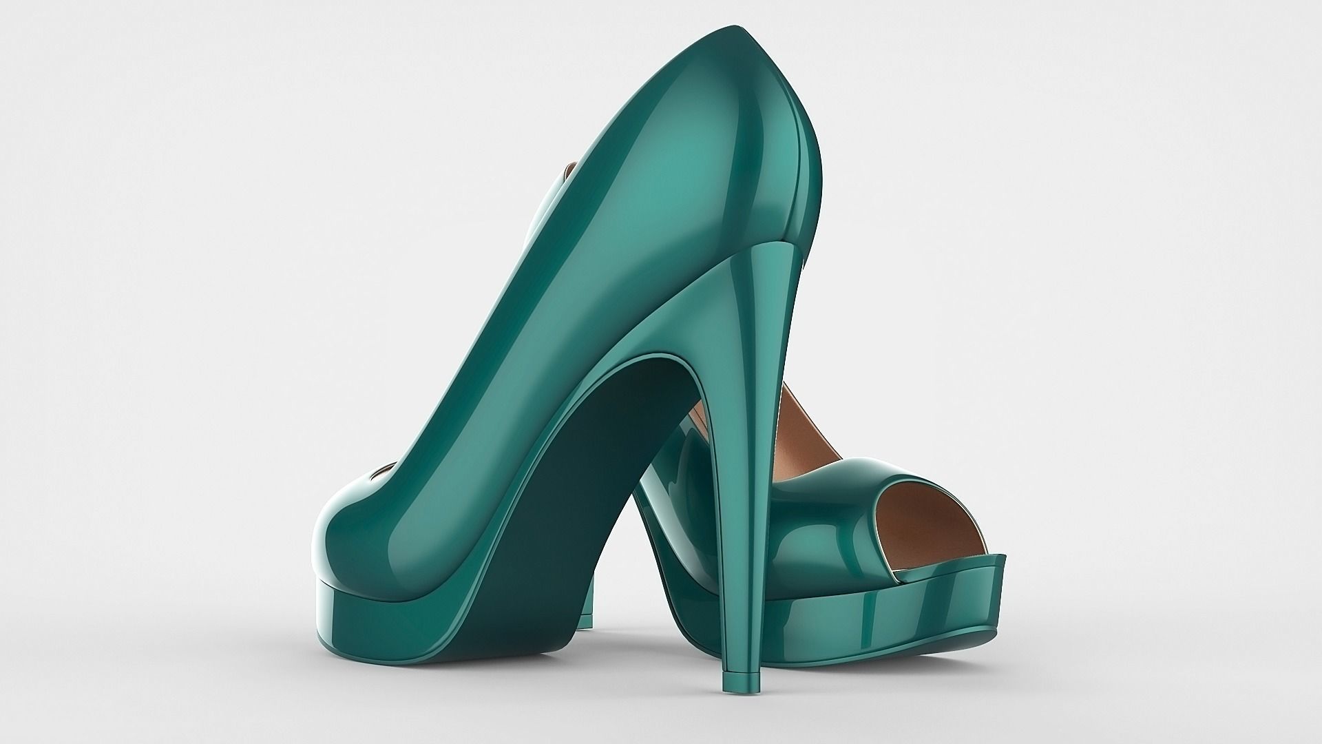 Peep toe stiletto heels 3D model 3D model_41