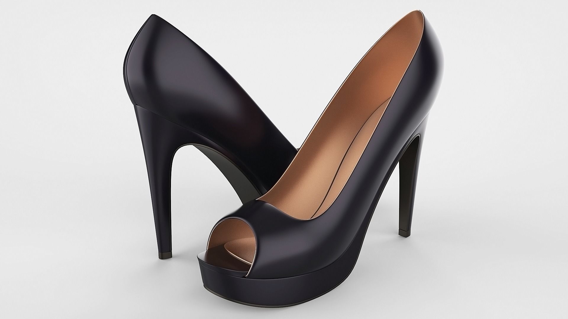 Peep toe stiletto heels 3D model 3D model_9