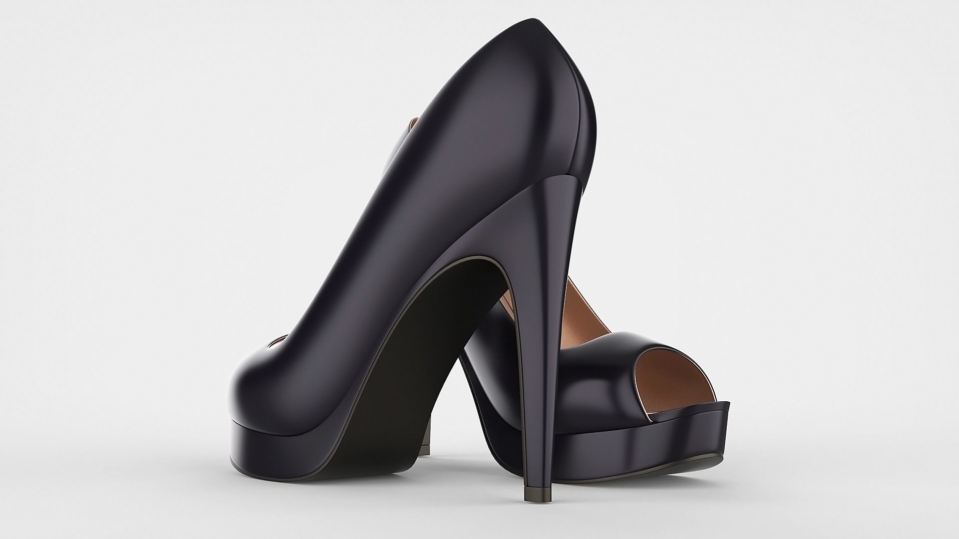 Peep toe stiletto heels 3D model 3D model_13