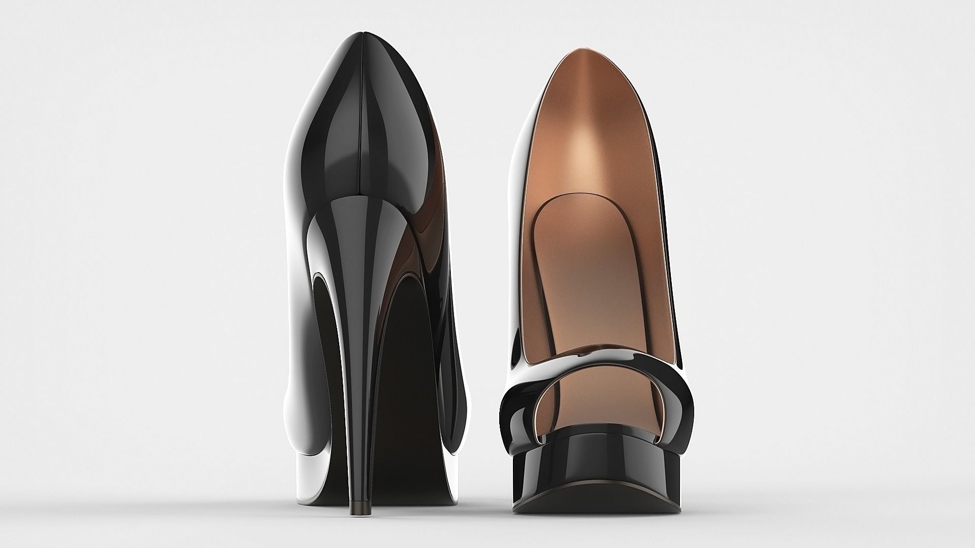 Peep toe stiletto heels 3D model 3D model_5