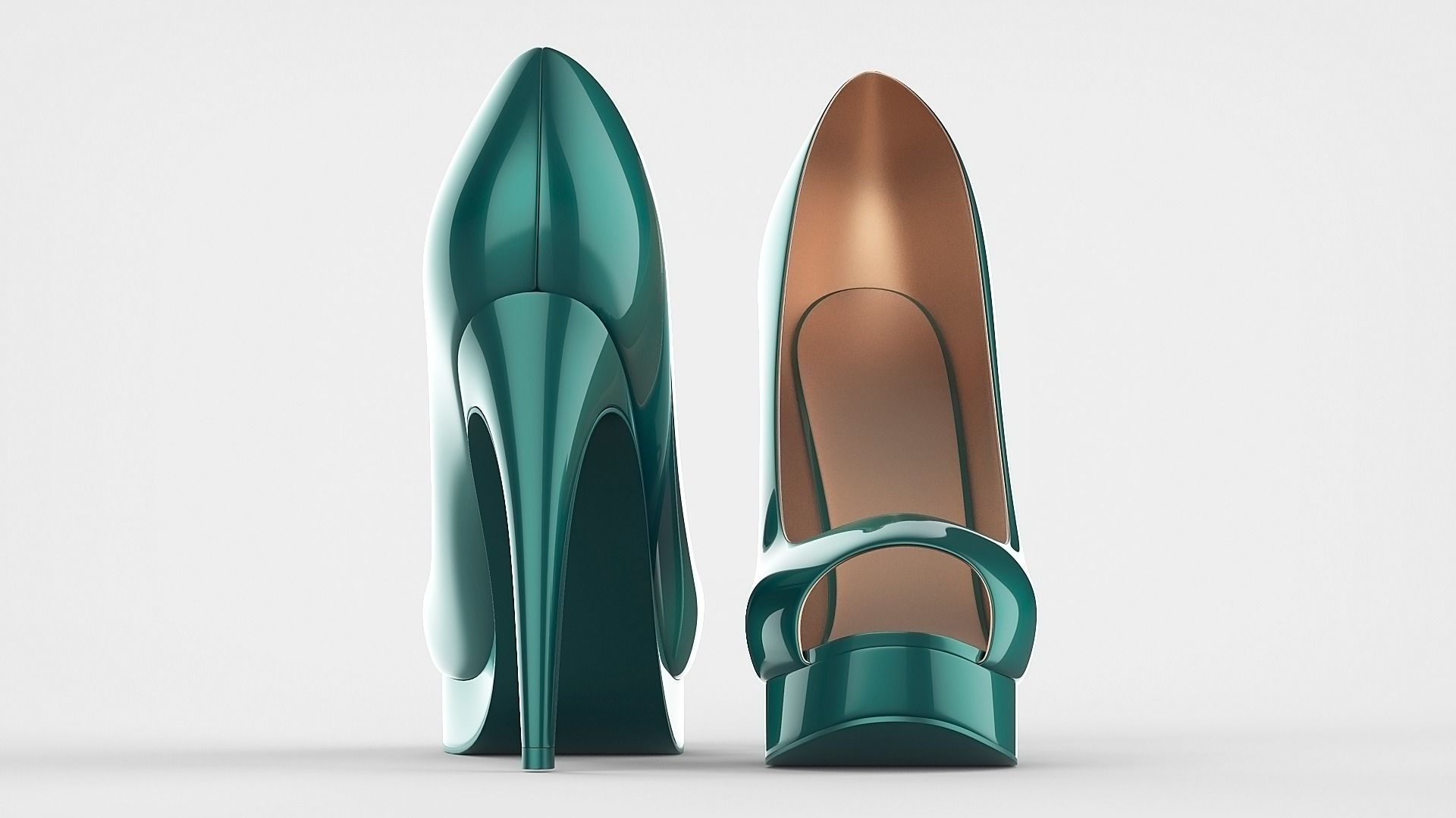Peep toe stiletto heels 3D model 3D model_42