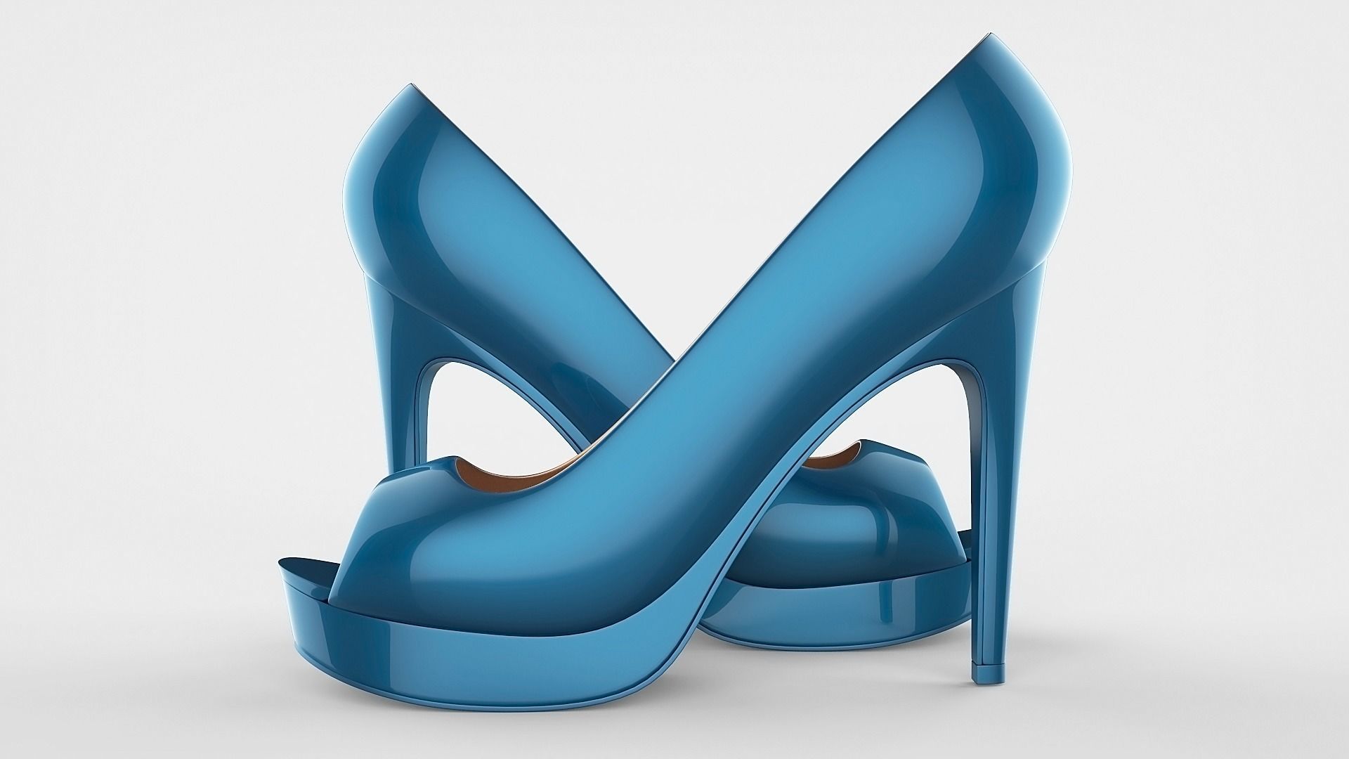 Peep toe stiletto heels 3D model 3D model_32