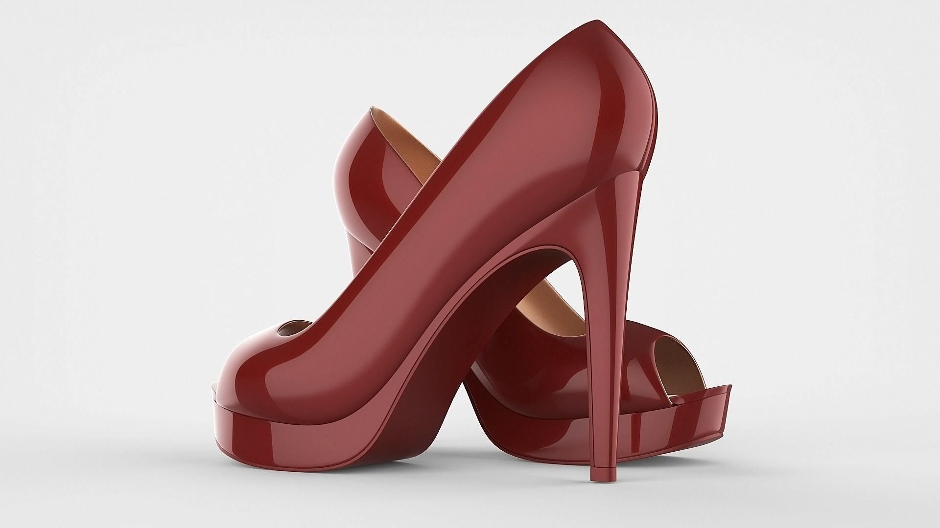 Peep toe stiletto heels 3D model 3D model_26