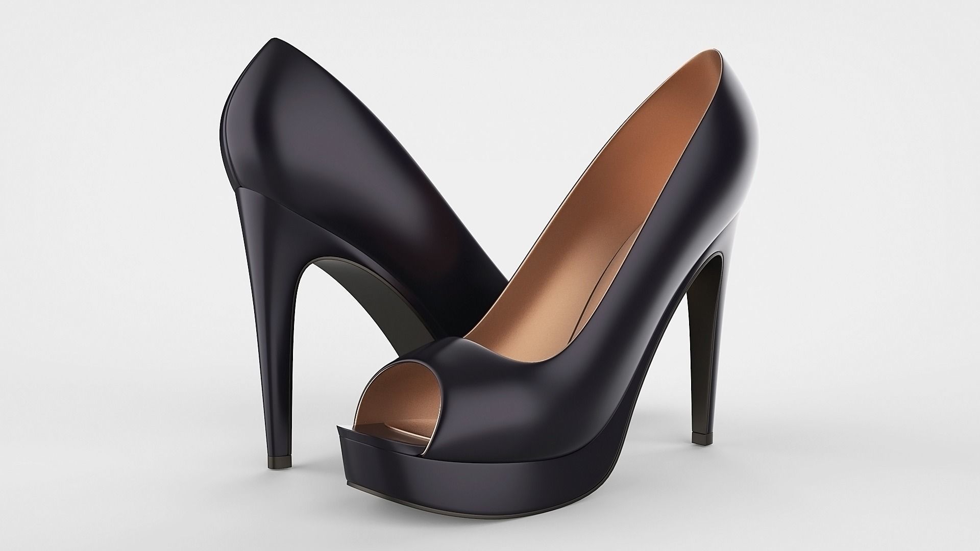 Peep toe stiletto heels 3D model 3D model_10