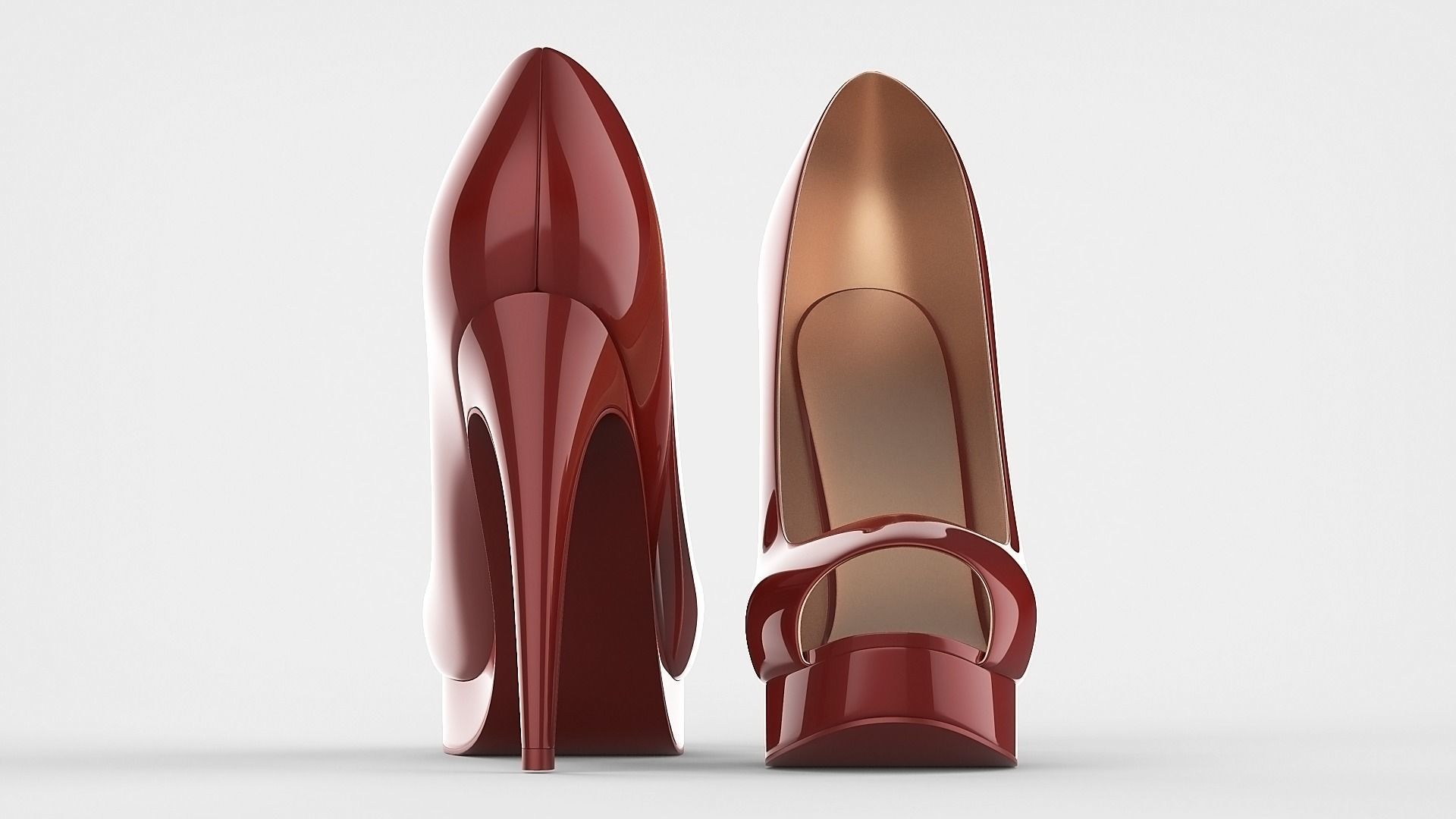 Peep toe stiletto heels 3D model 3D model_28