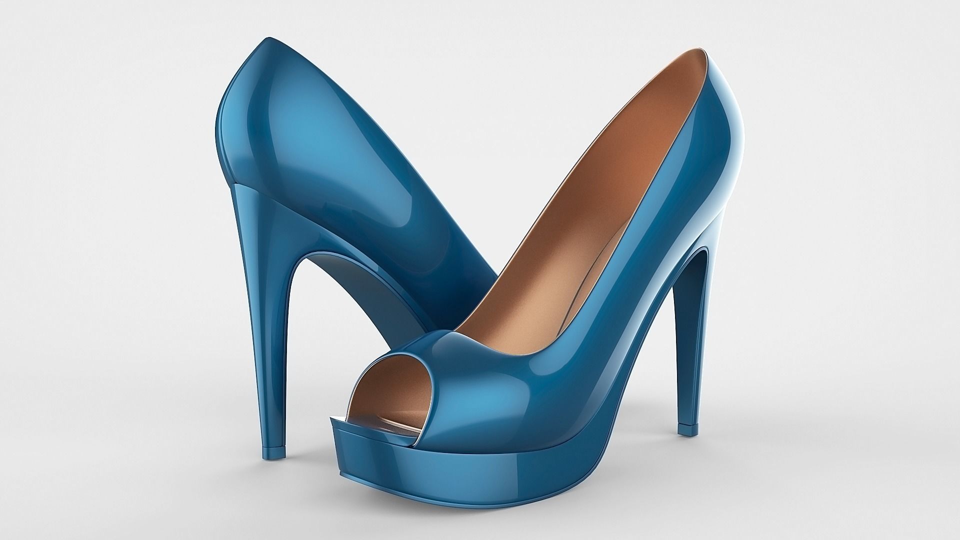 Peep toe stiletto heels 3D model 3D model_31