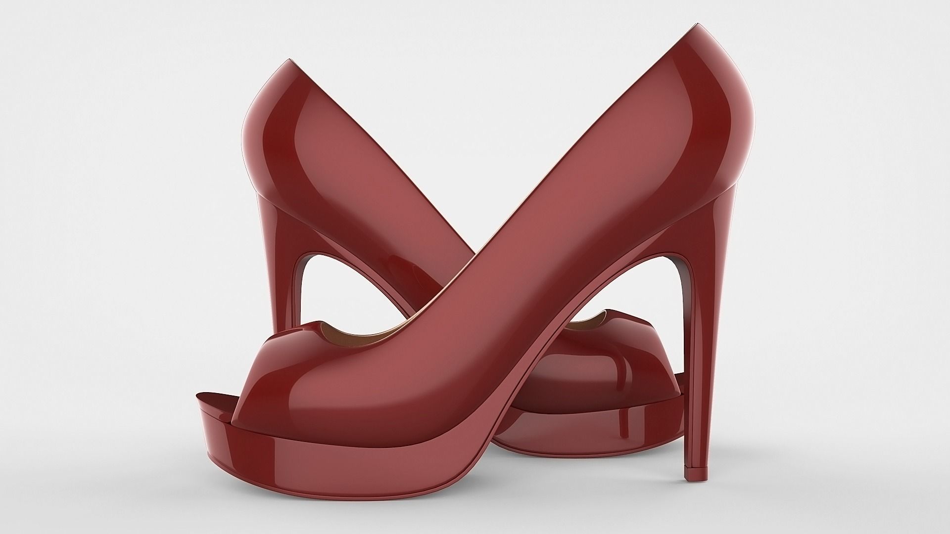Peep toe stiletto heels 3D model 3D model_25