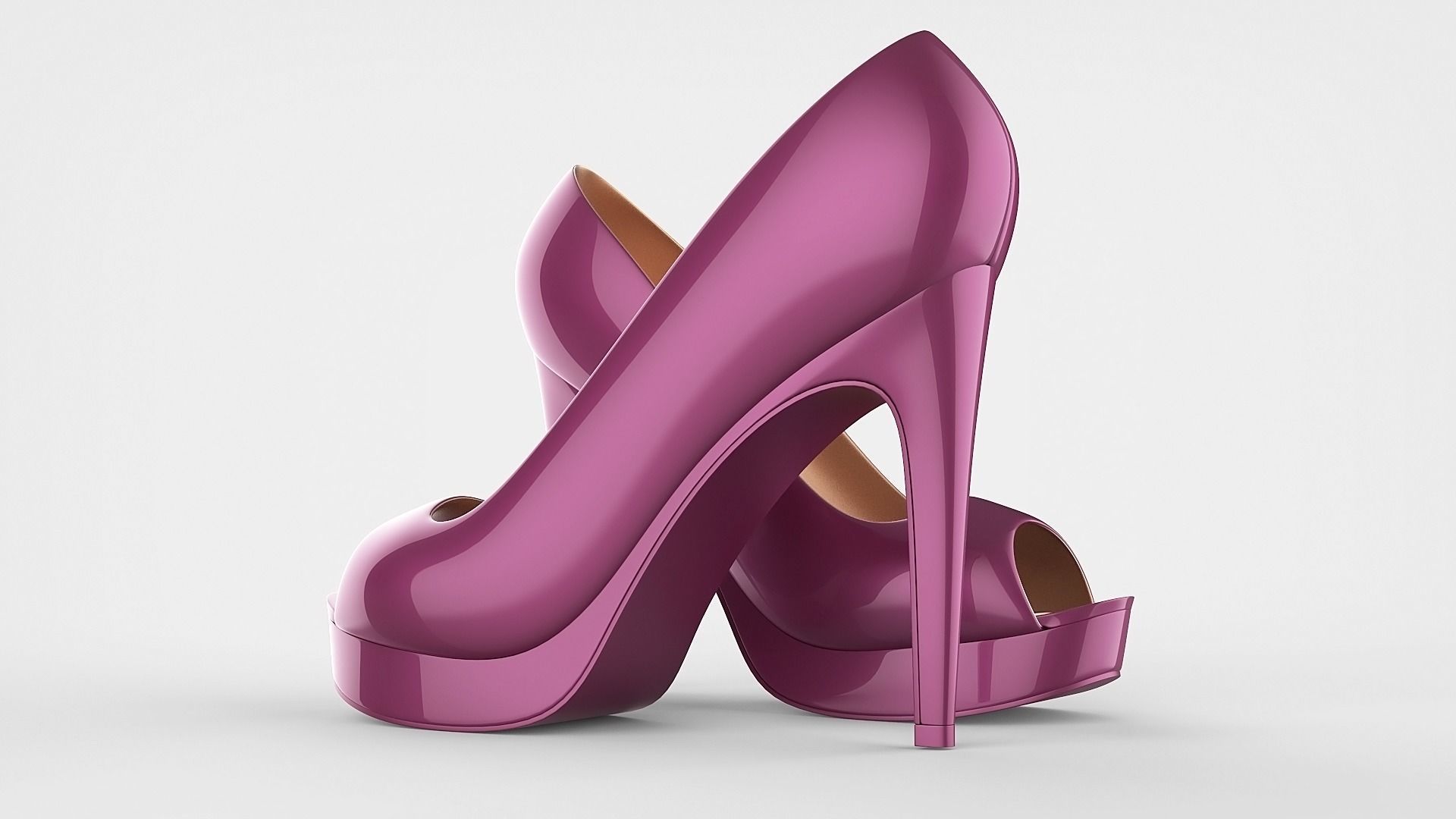 Peep toe stiletto heels 3D model 3D model_47