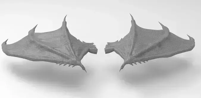 Dragon lizard Viking design Wings Low Polly 