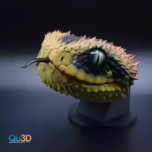 Atheris-hispida - 3D print model high polygon