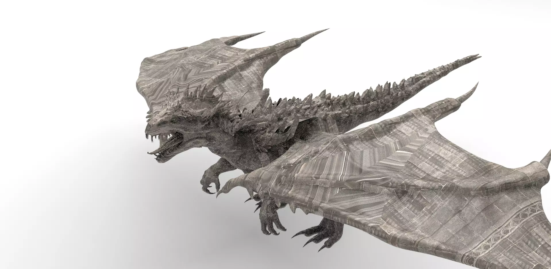 Dragon lizard Viking Dinosaur Statue  2 3D model_0