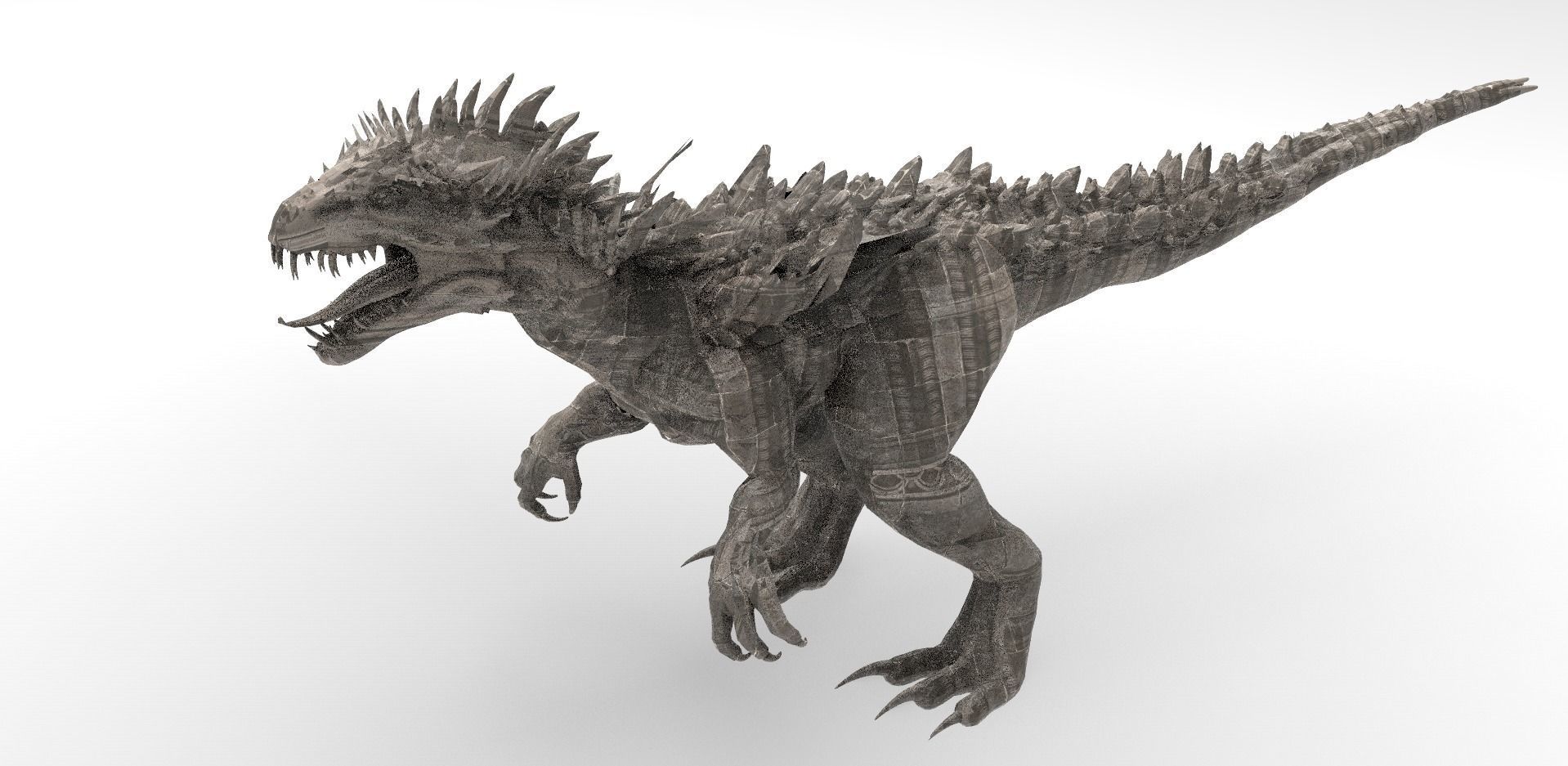 Dragon lizard Viking Dinosaur Statue 4  3D model_1