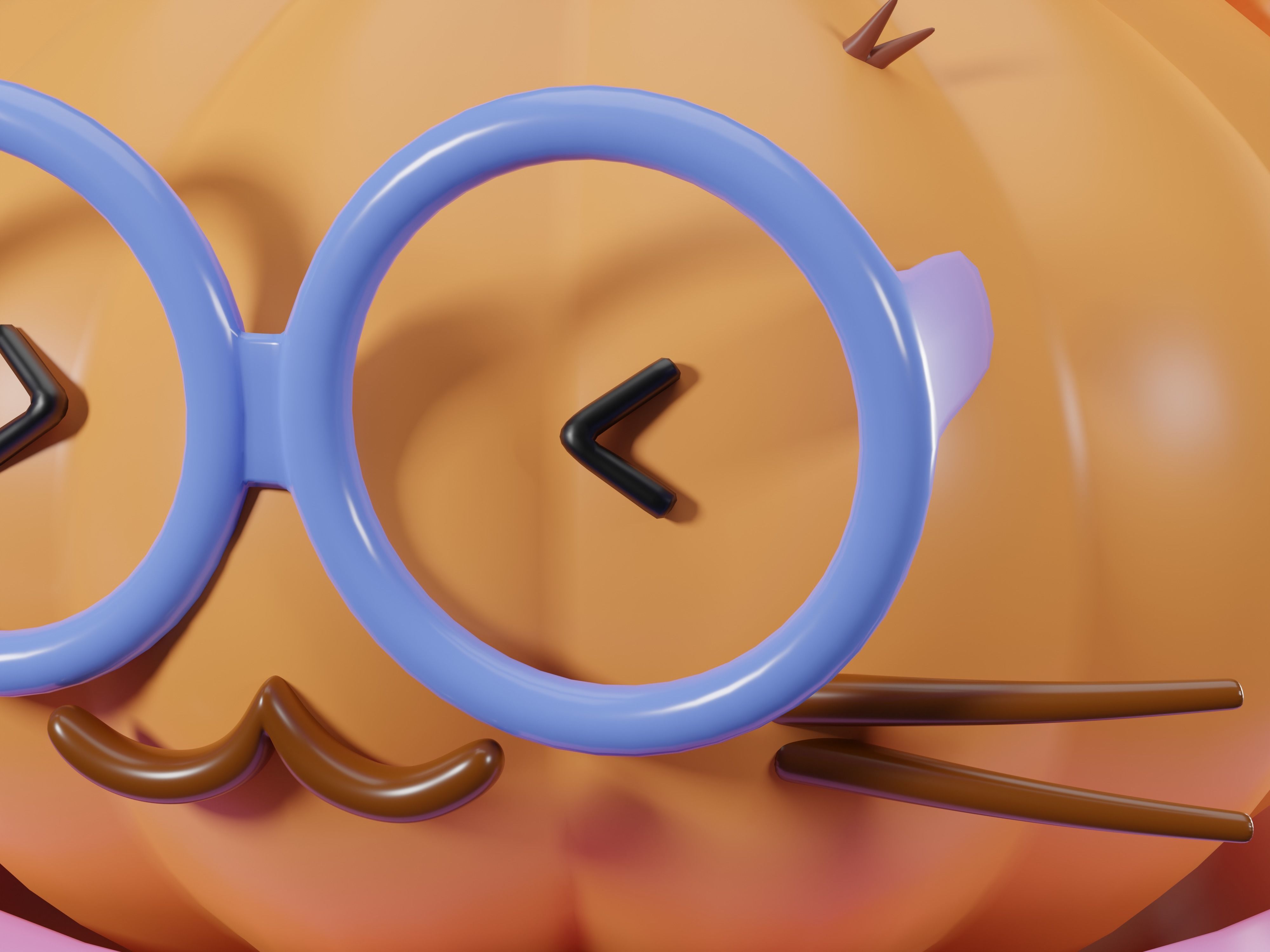 Orange tabby cat mix cactus character 3d model in cartoon style 3D print model_3