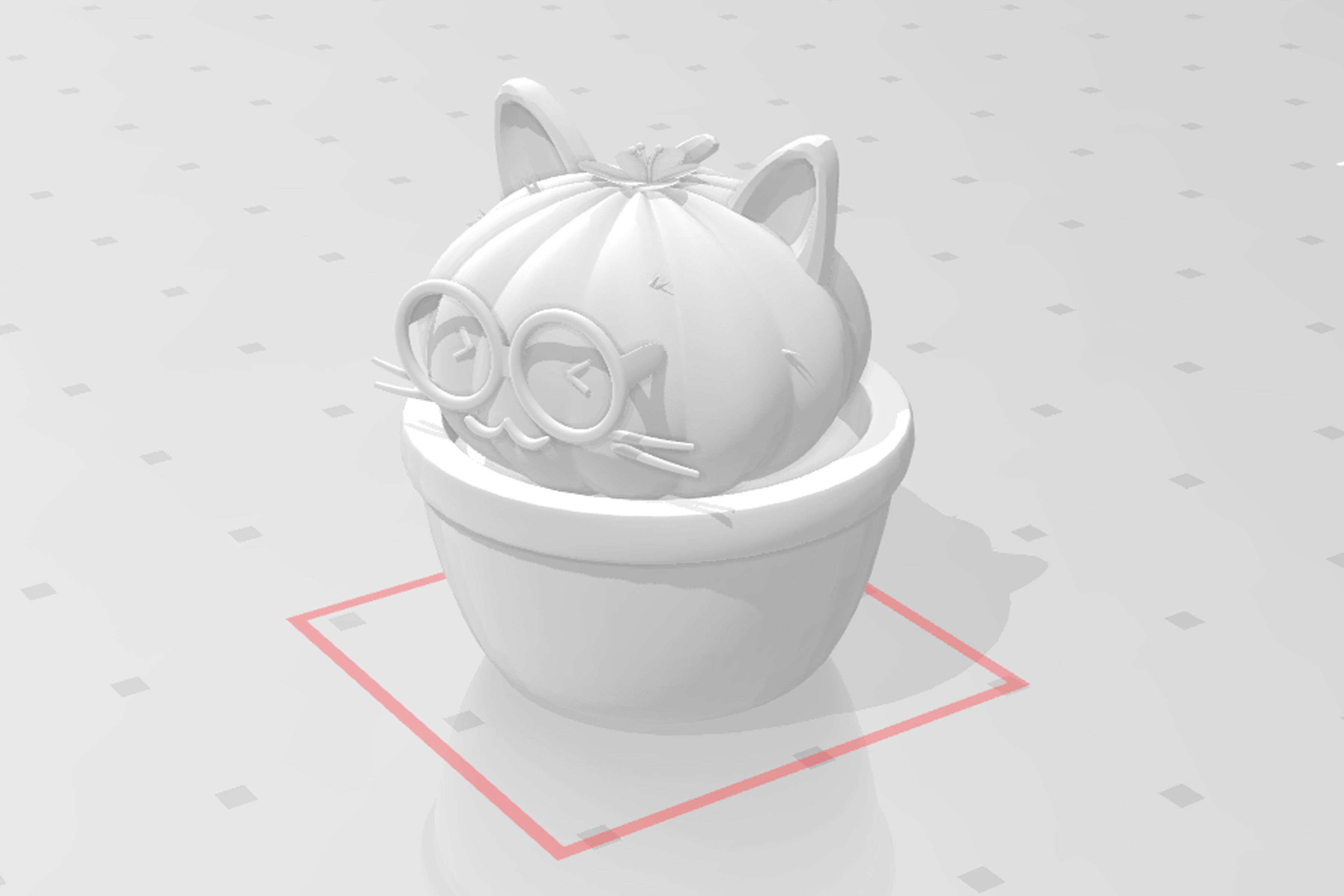 Orange tabby cat mix cactus character 3d model in cartoon style 3D print model_5