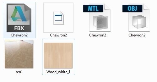 Parquet chevron classic light Floor Low-poly 3D model_2