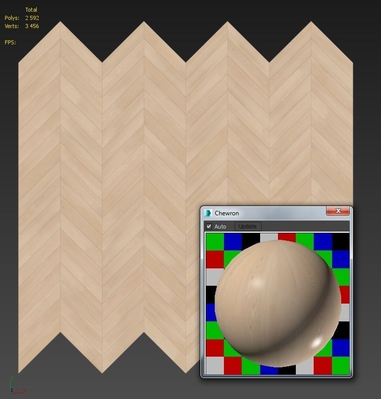 Parquet chevron classic light Floor Low-poly 3D model_1