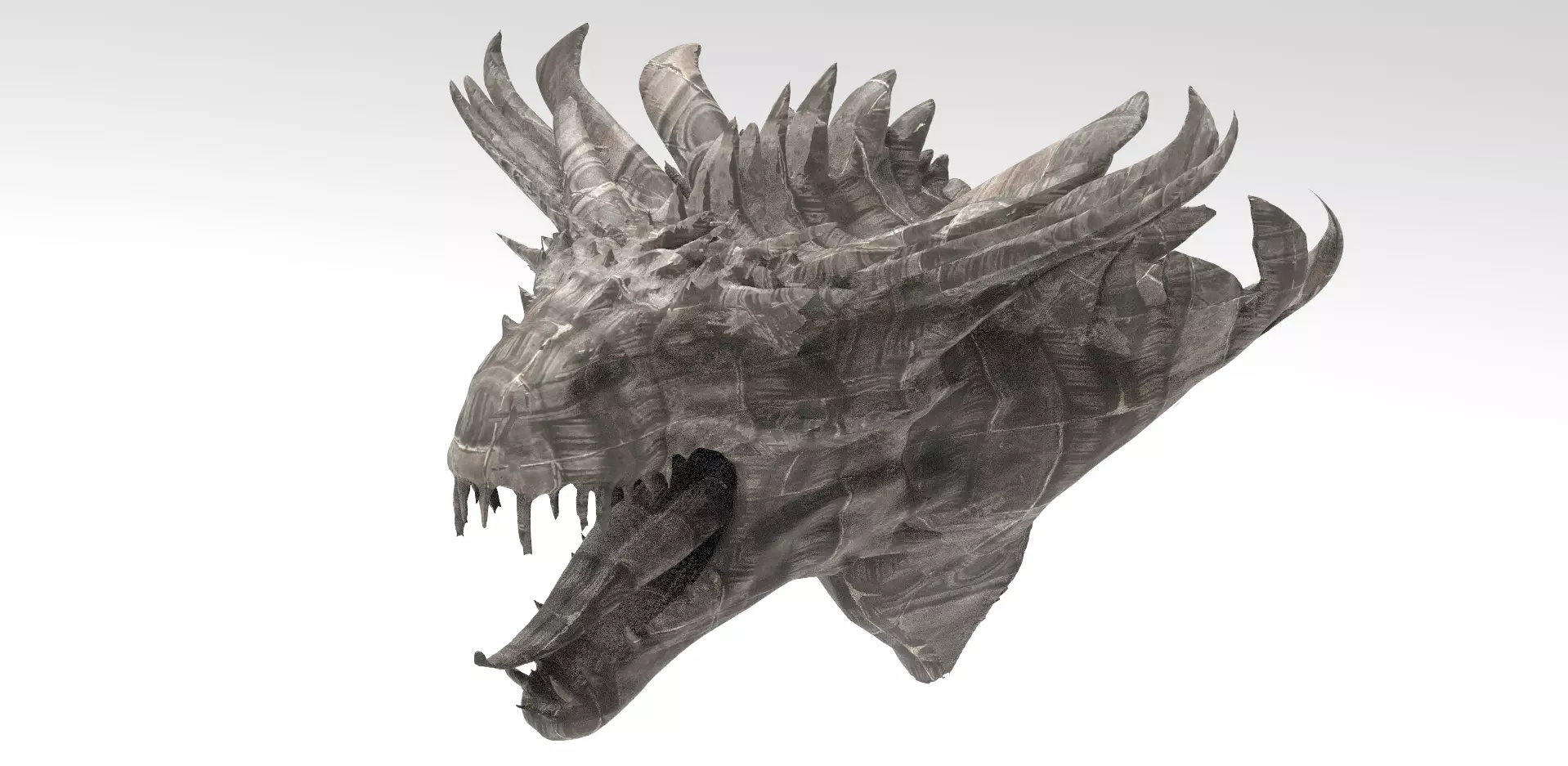 Dragon lizard Viking Dinosaur Statue head 4 3D model_0