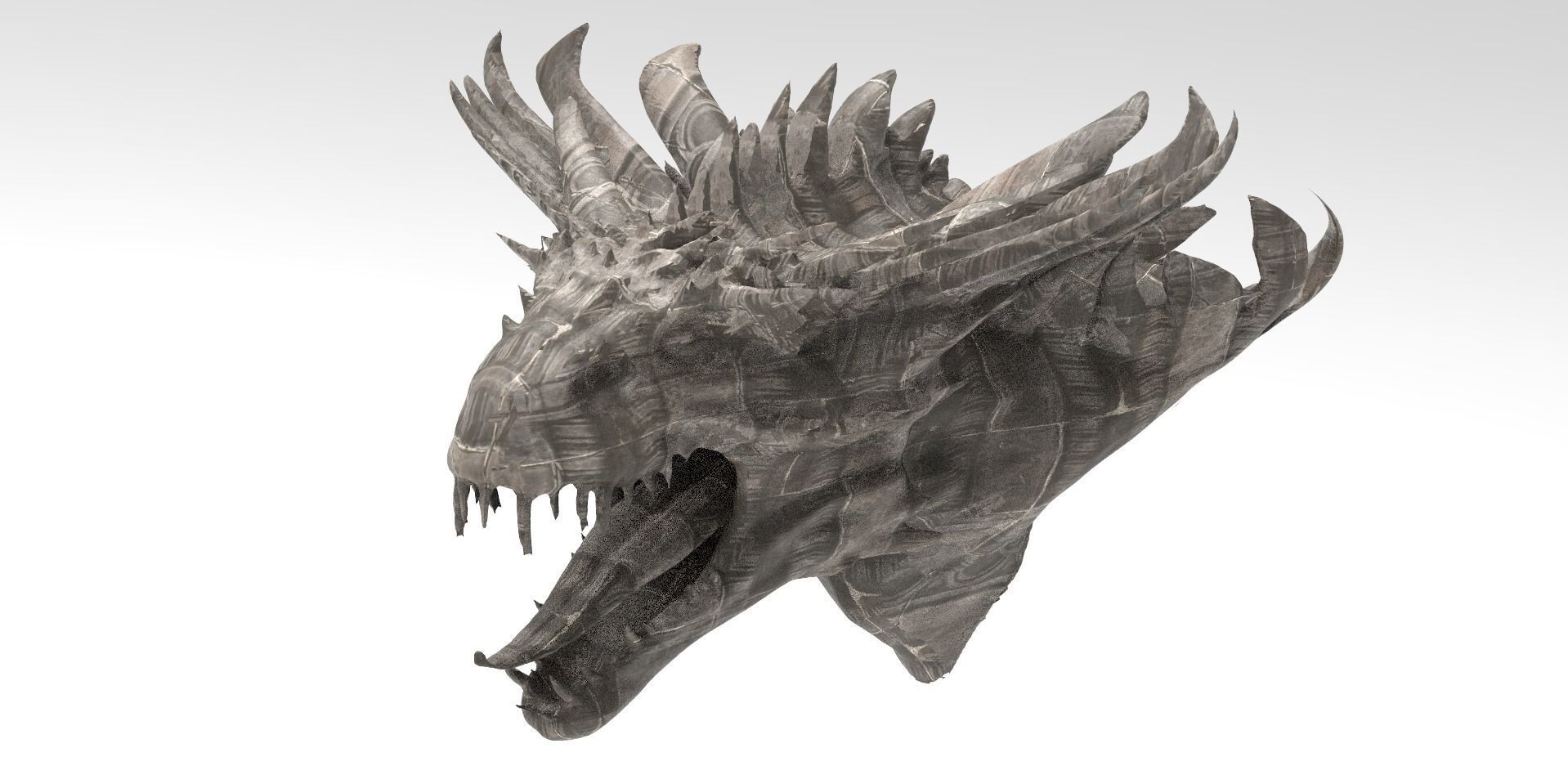 Dragon lizard Viking Dinosaur Statue head 4 3D model_1