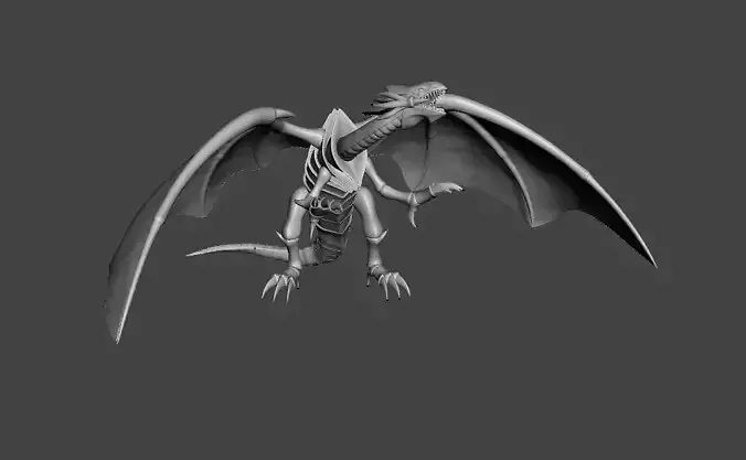 Blue Eye White Dragon 3D Model