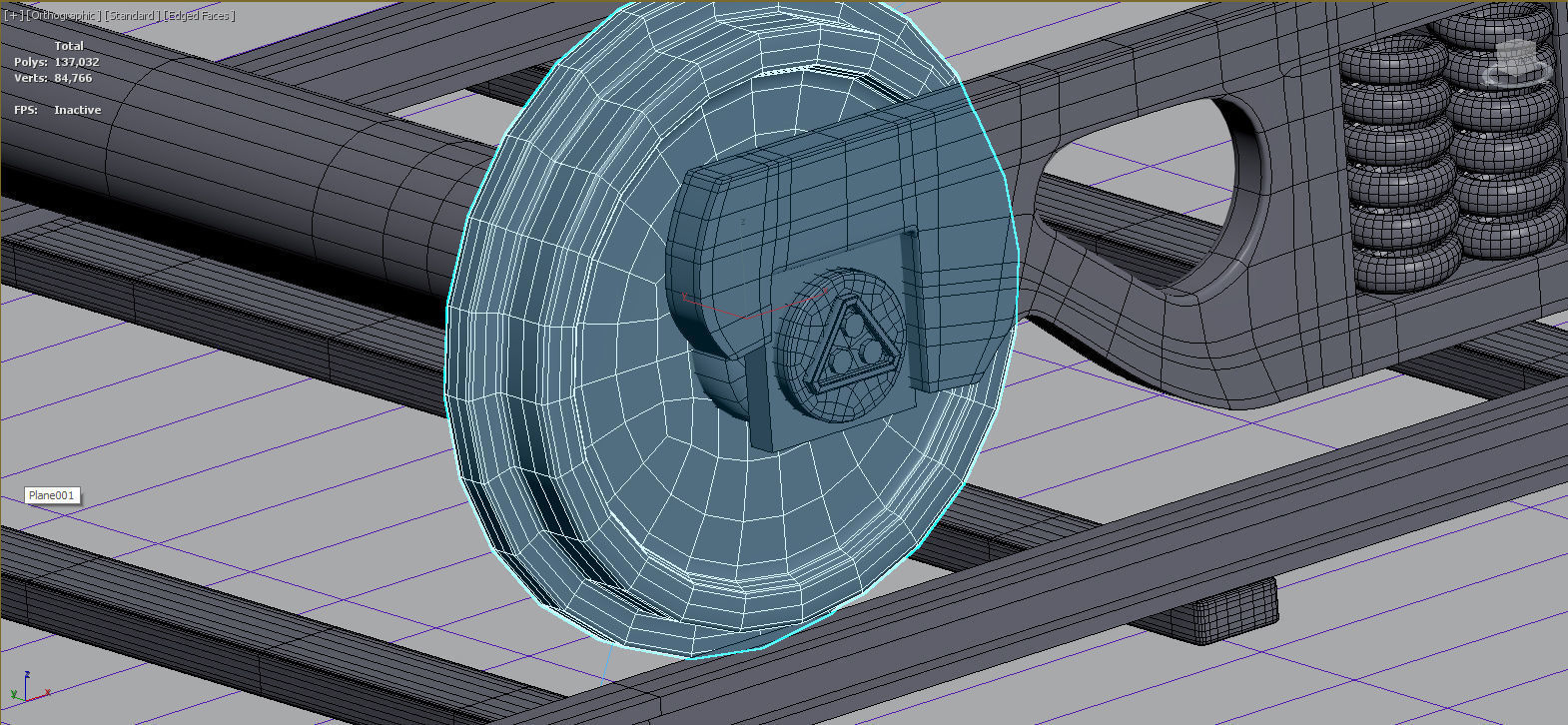 train wheels  Low-poly 3D model_3