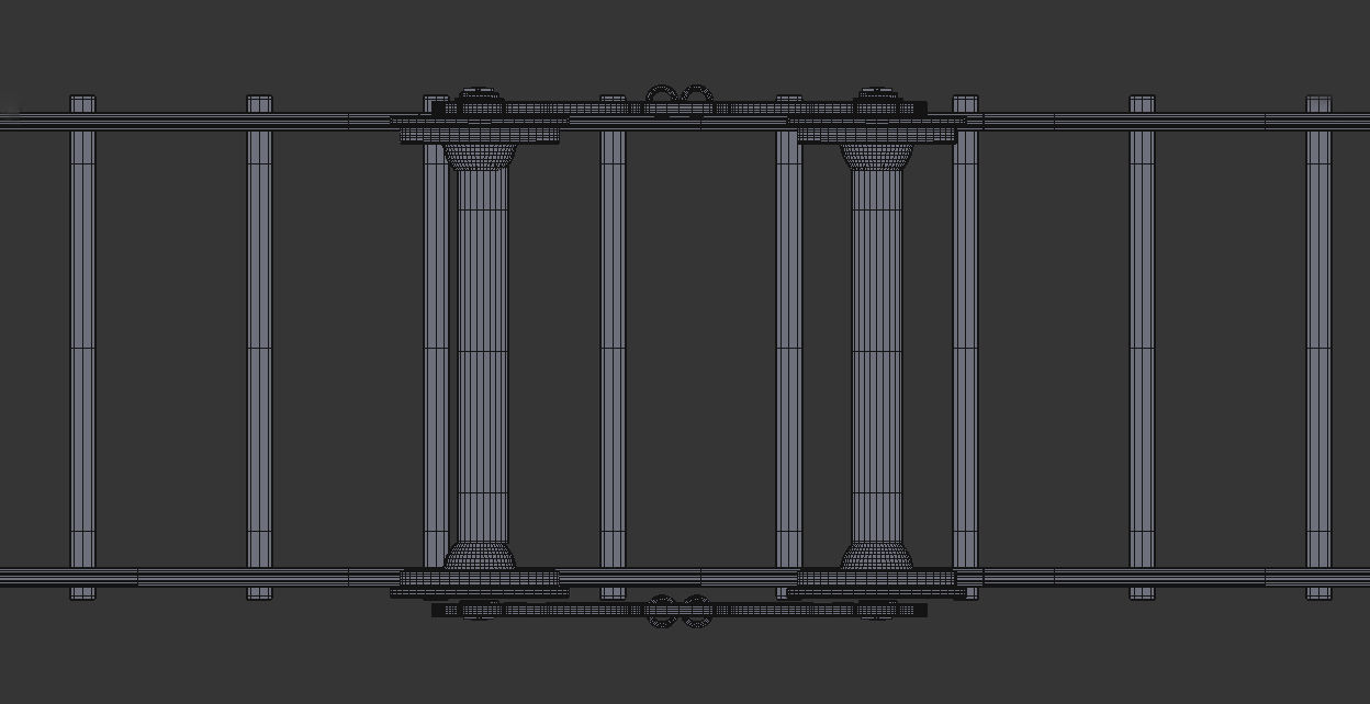 train wheels  Low-poly 3D model_7