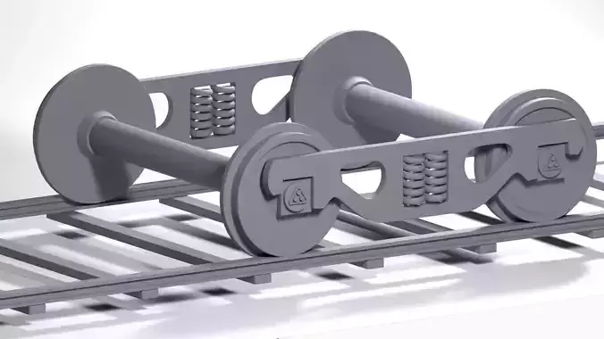 train wheels  Low-poly 3D model