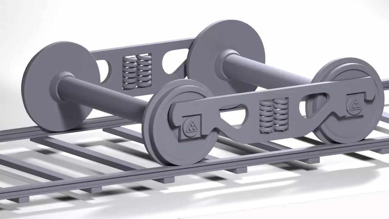 train wheels  Low-poly 3D model_0