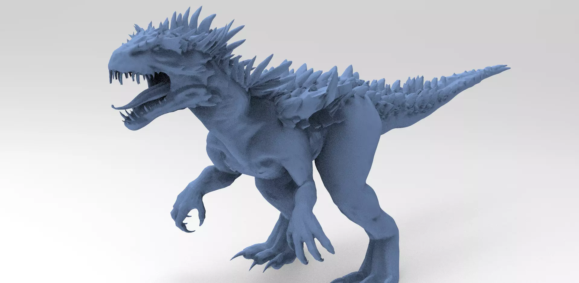 Dragon lizard Viking Dinosaur Statue Base 3D model_0