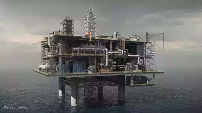 oil platform 3D model