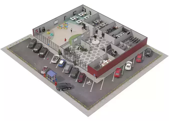 Office illustration  3D model