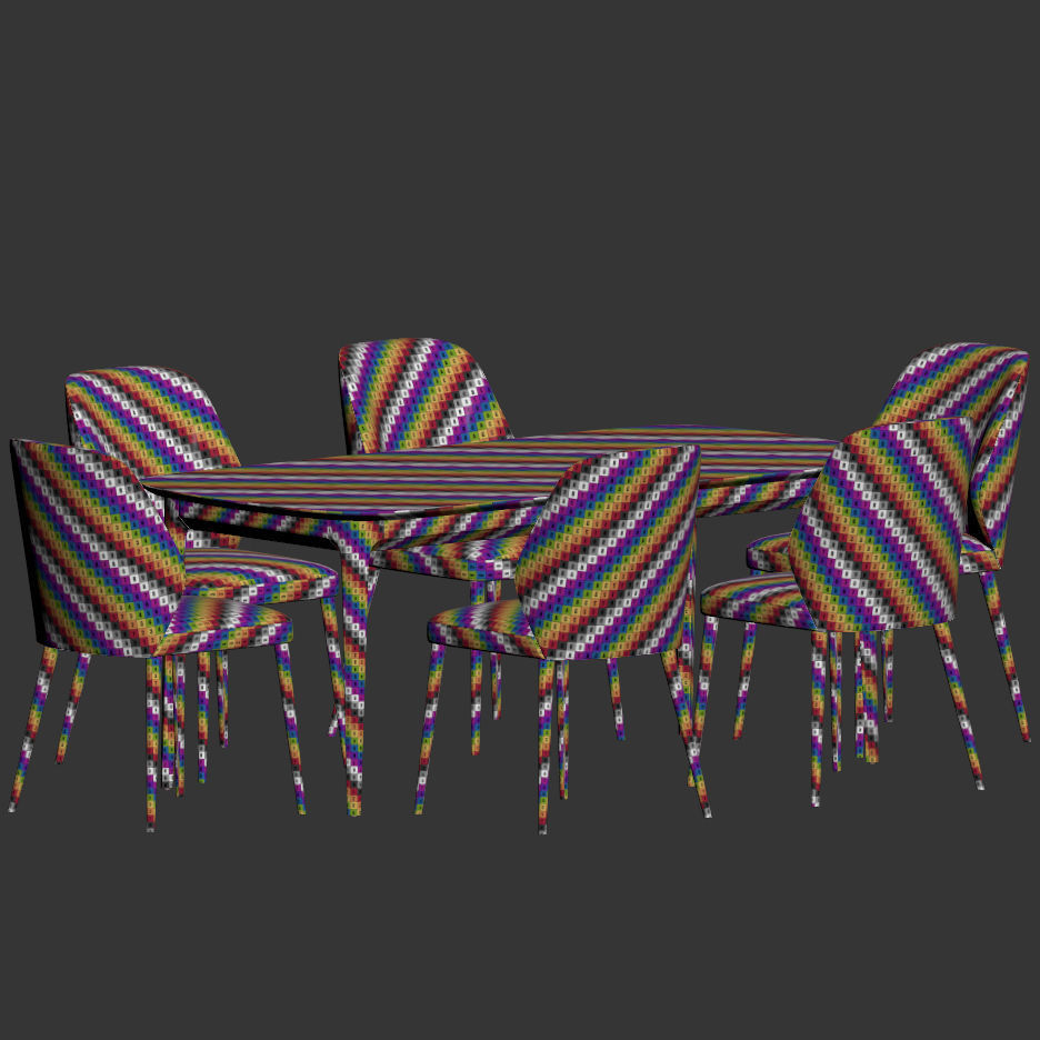 Emma Chair Play Table Dining Set 3D model_2