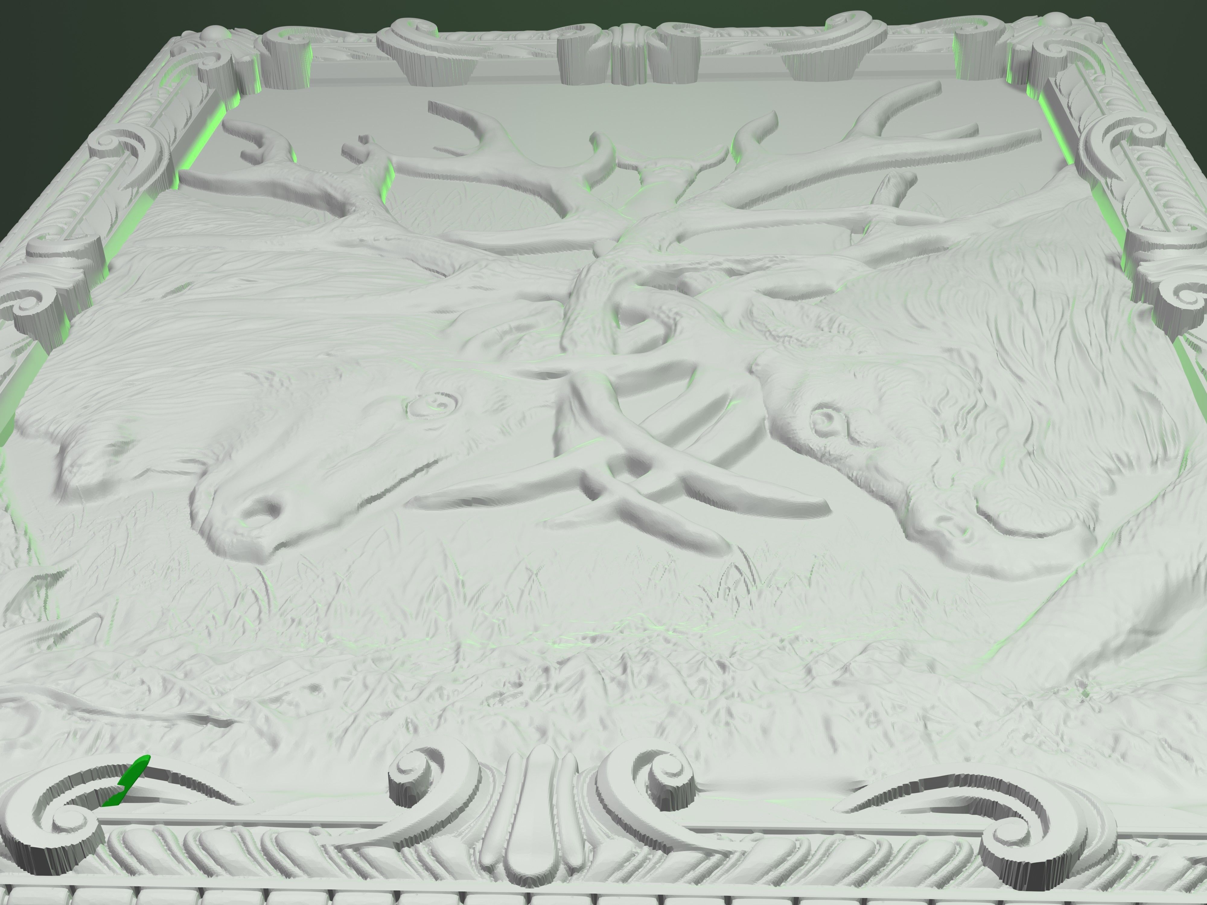 Panel fight deer for CNC or  3D Print 3D print model_3
