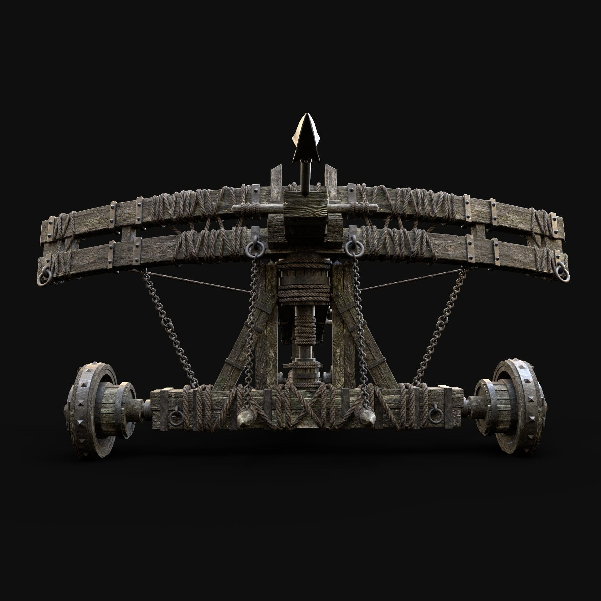 SIEGE ENGINE COLLECTION TREBUCHET BALLISTA CATAPULT RAM Low-poly 3D model_28