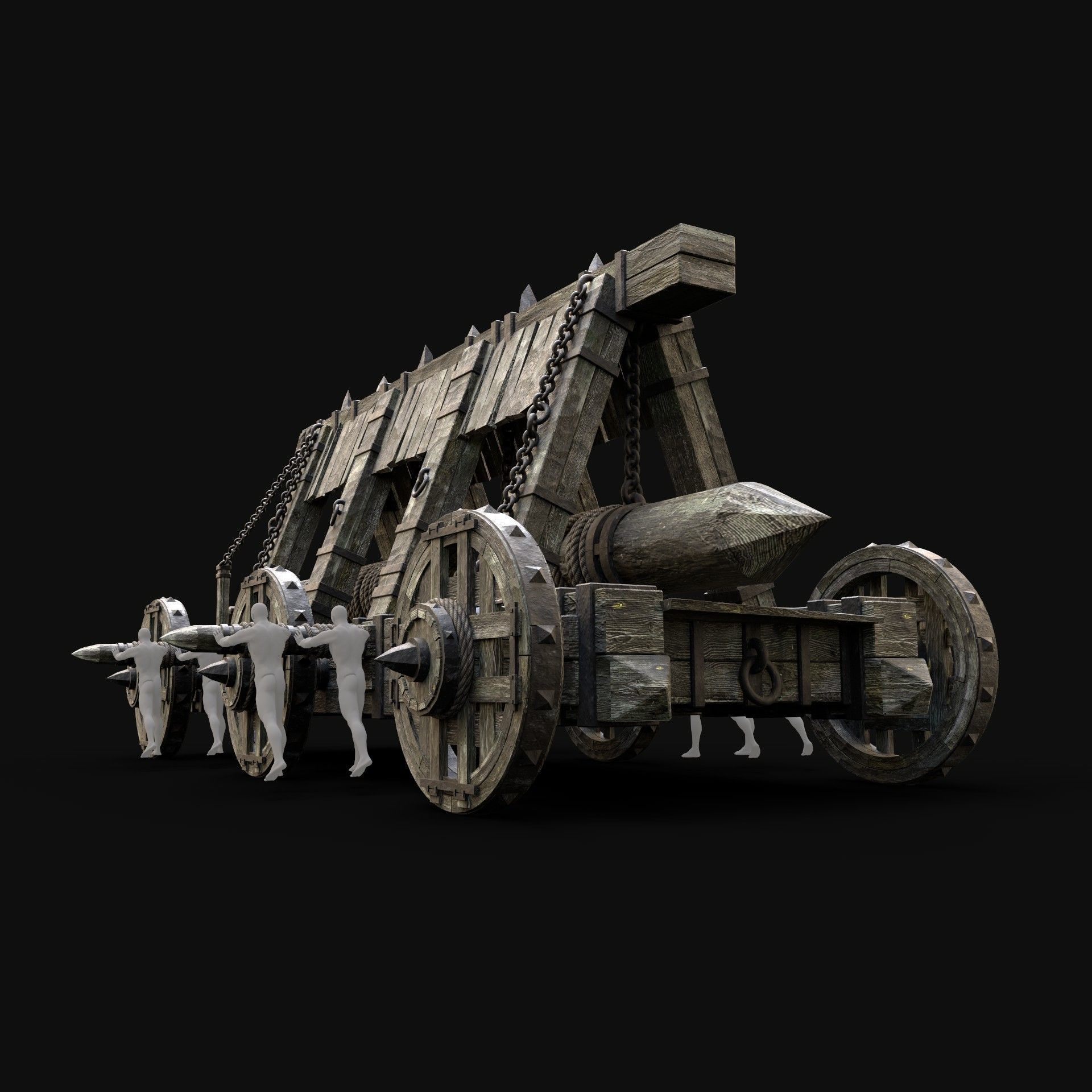 SIEGE ENGINE COLLECTION TREBUCHET BALLISTA CATAPULT RAM Low-poly 3D model_17