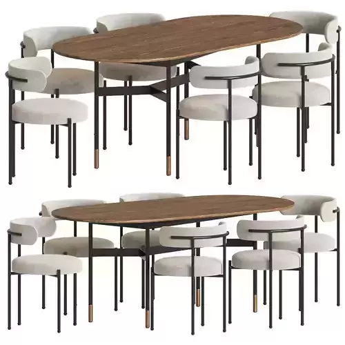 Inesse Chair Harri Table Dining Set 3D model Inesse Chair Harri Table Dining Set 3D model