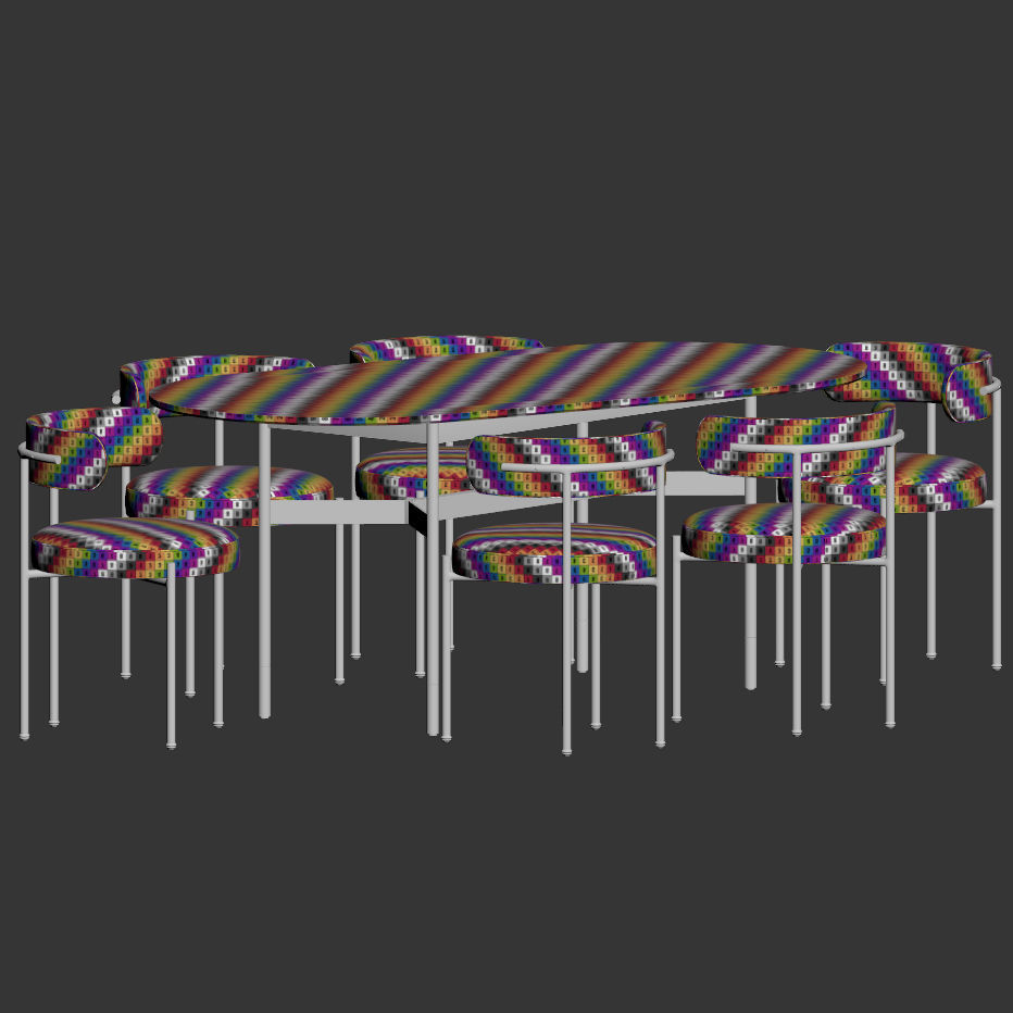 Inesse Chair Harri Table Dining Set 3D model_4