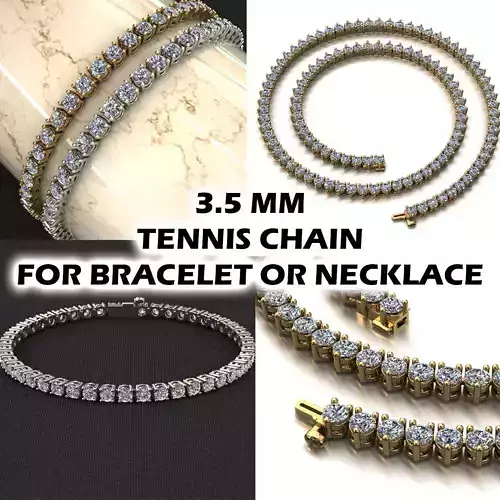 TENNIS CHAIN FOR BRACELET OR NECKLACE 3D Model Collection